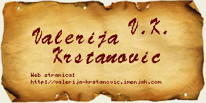Valerija Krstanović vizit kartica